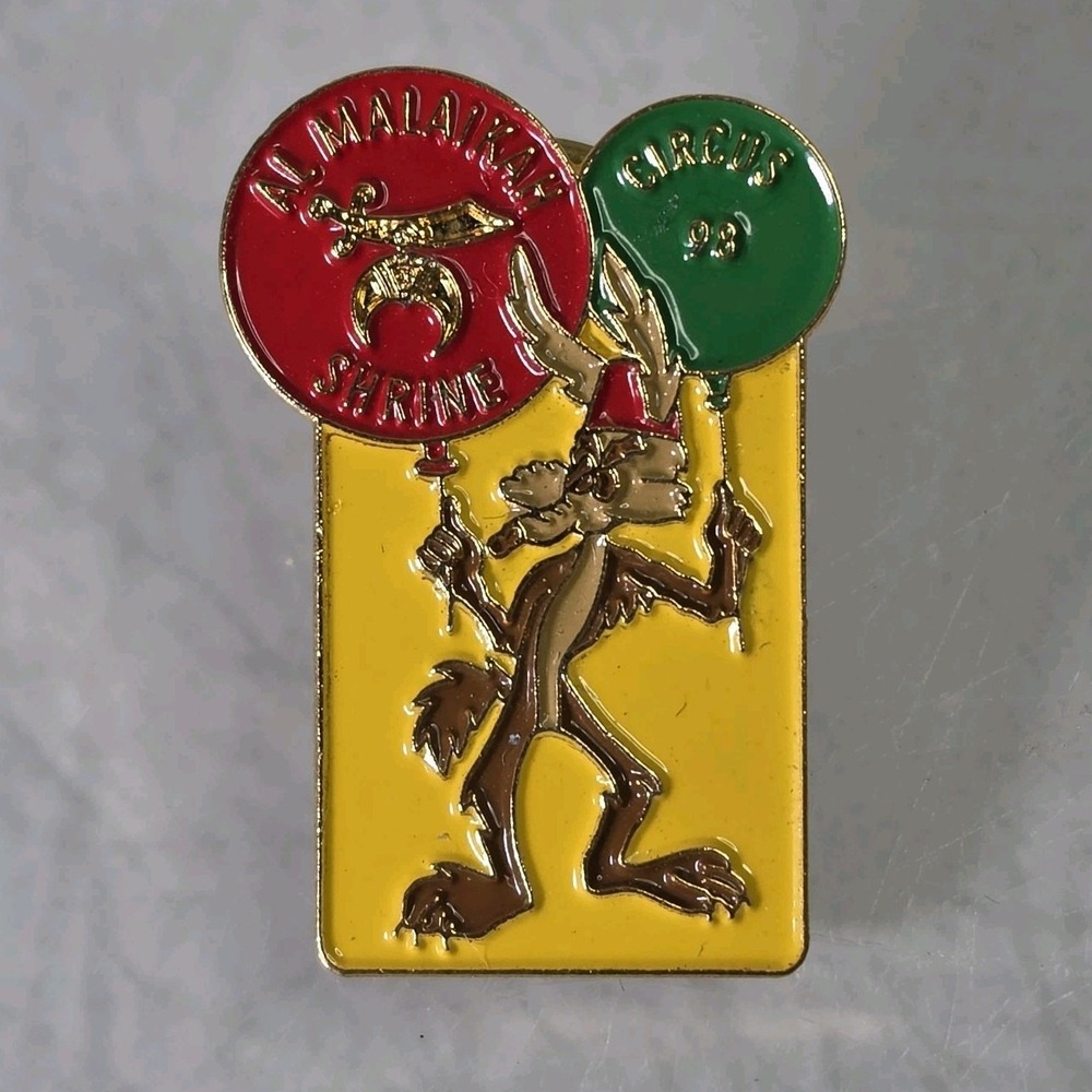 Al Malaikah Coyote Holding Balloons Masonic Shriners Lapel Hat Pin